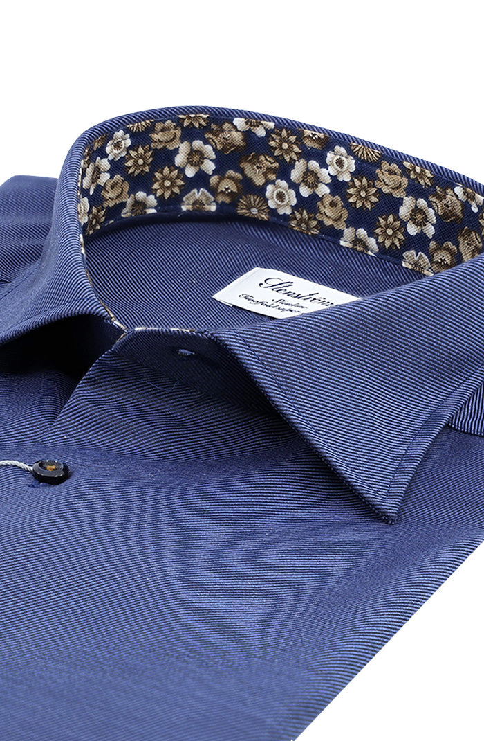 Navy Contrast Twill Shirt