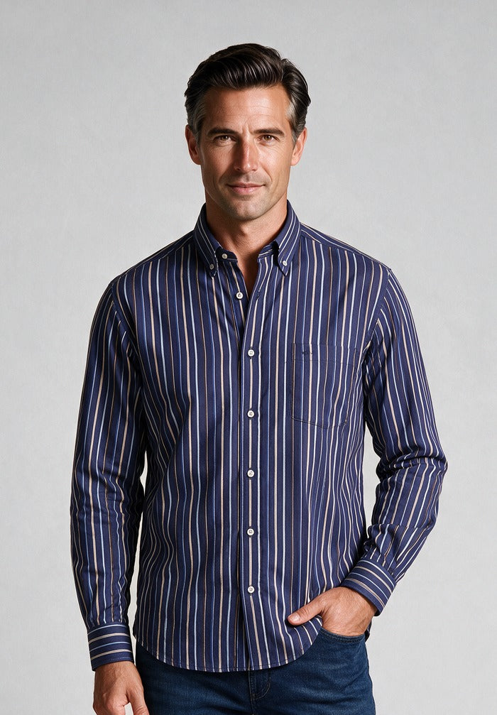 Paul and Shark Navy Stripe — model detail