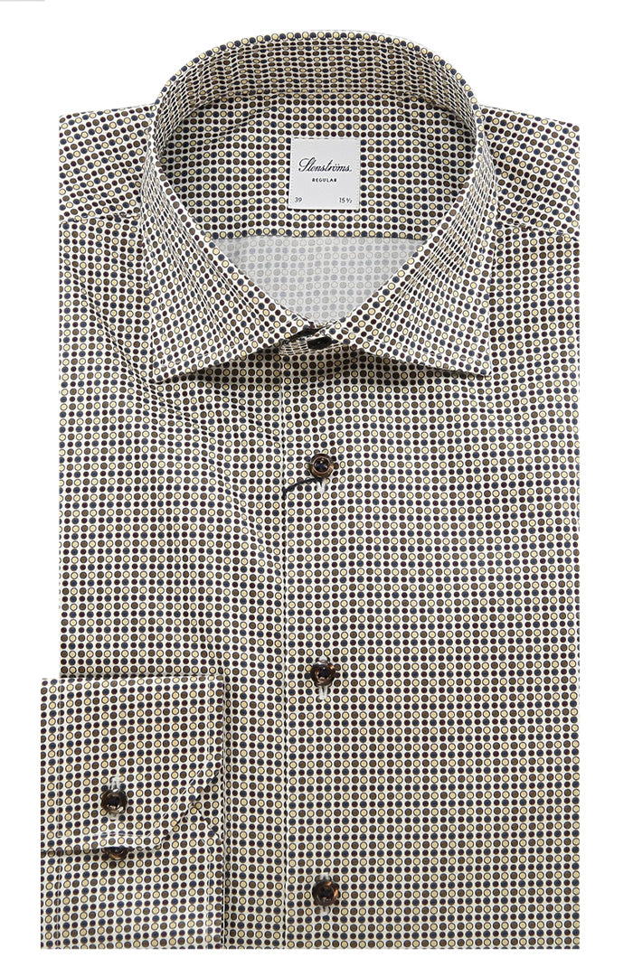 Stenstroms Long Sleeve Shirt For Men in Brown and Blue - Mondo Uomo
