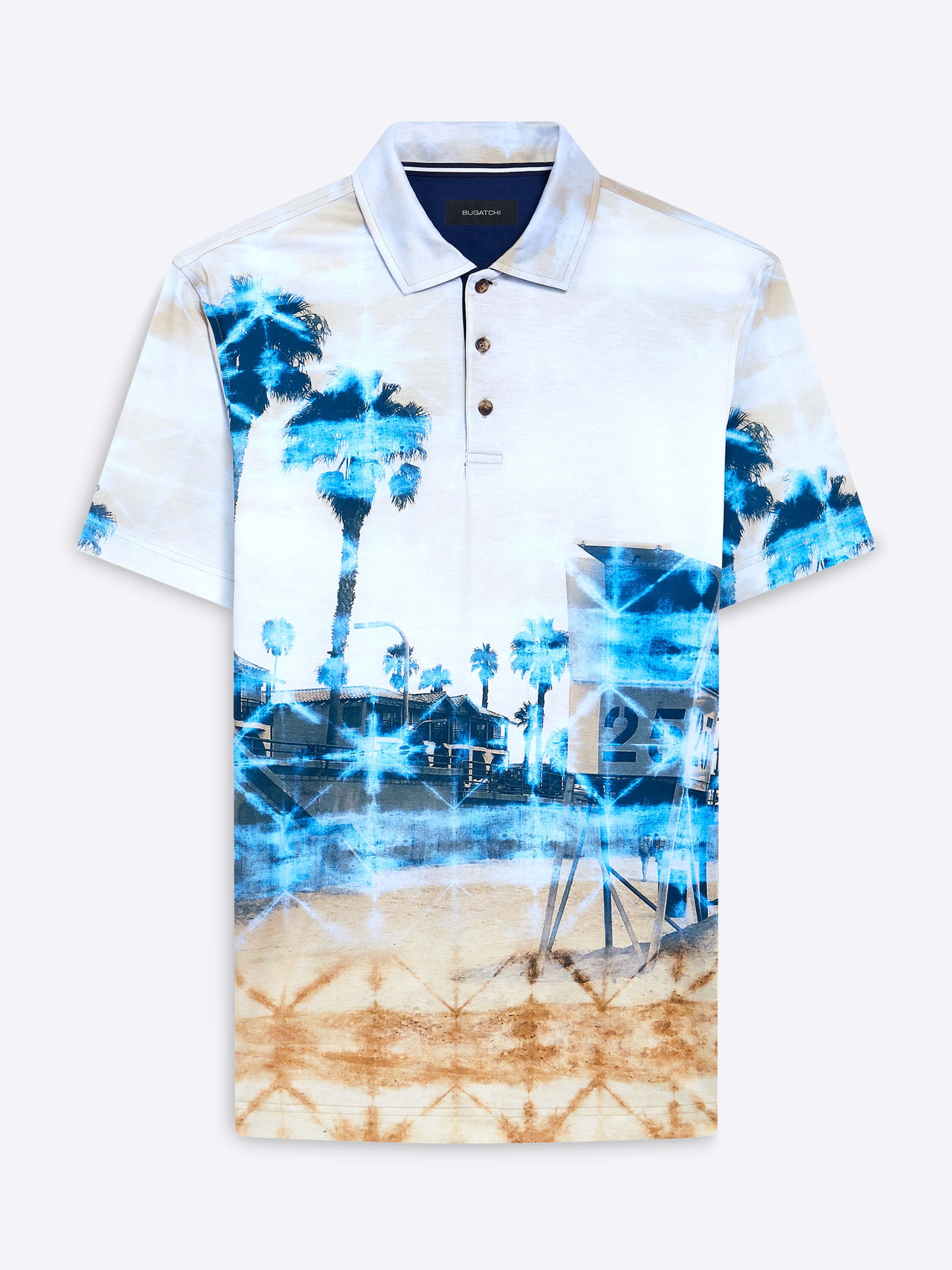 Bugatchi Short Sleeve Digital Polo