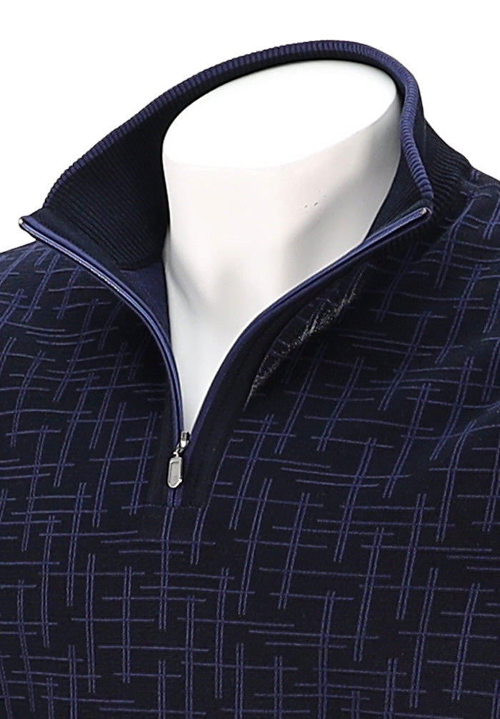 St. Croix Cross Hatch Zip Mock | Deep Navy