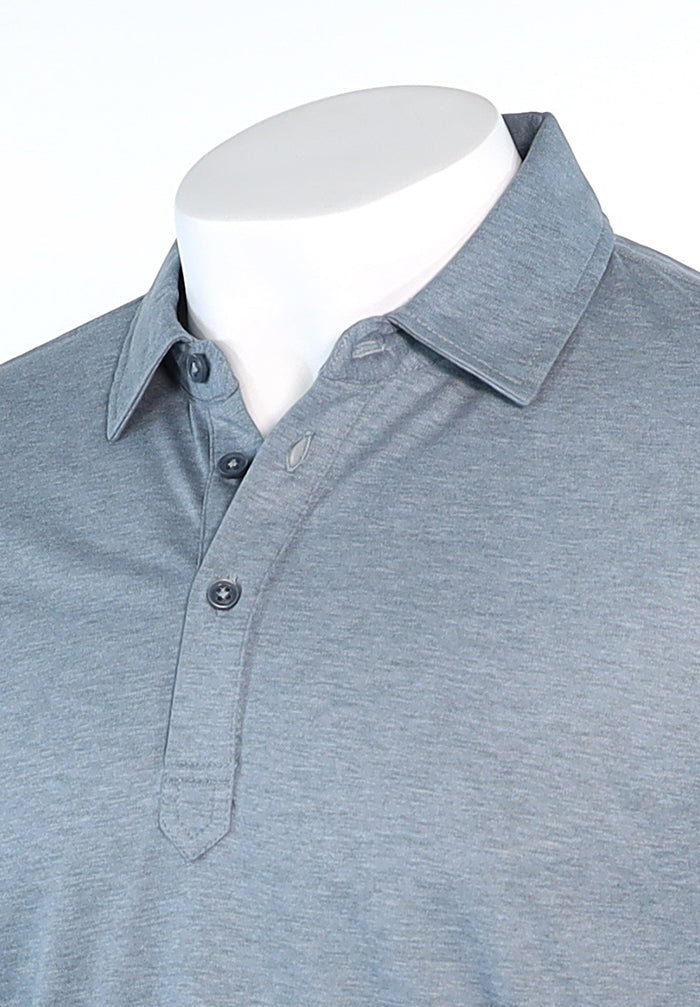 Raffi Aqua Cotton Sherwood Polo in Storm – view 2 #Color_Storm
