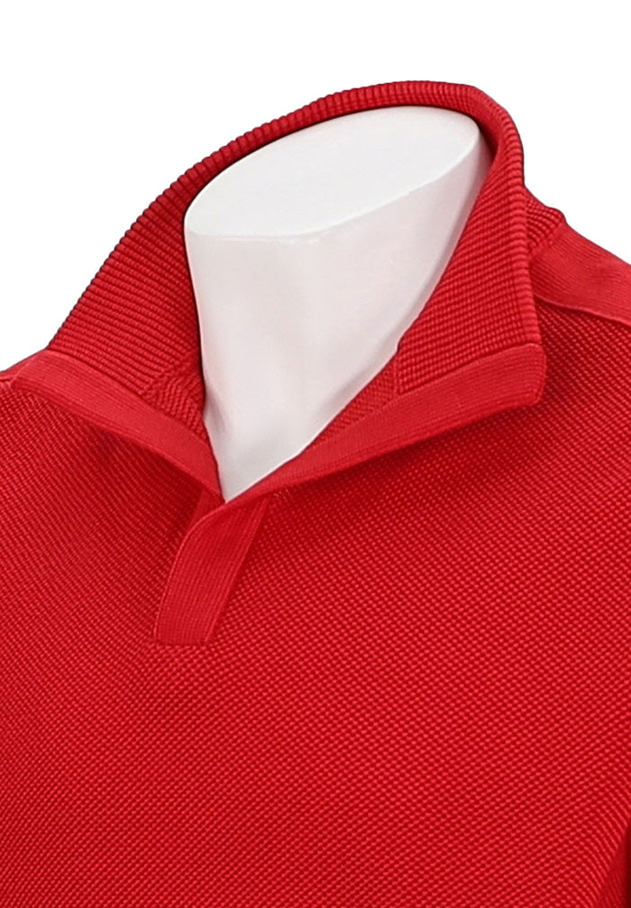 St Croix Crystal Stitch Open Mock Red/Apple Red