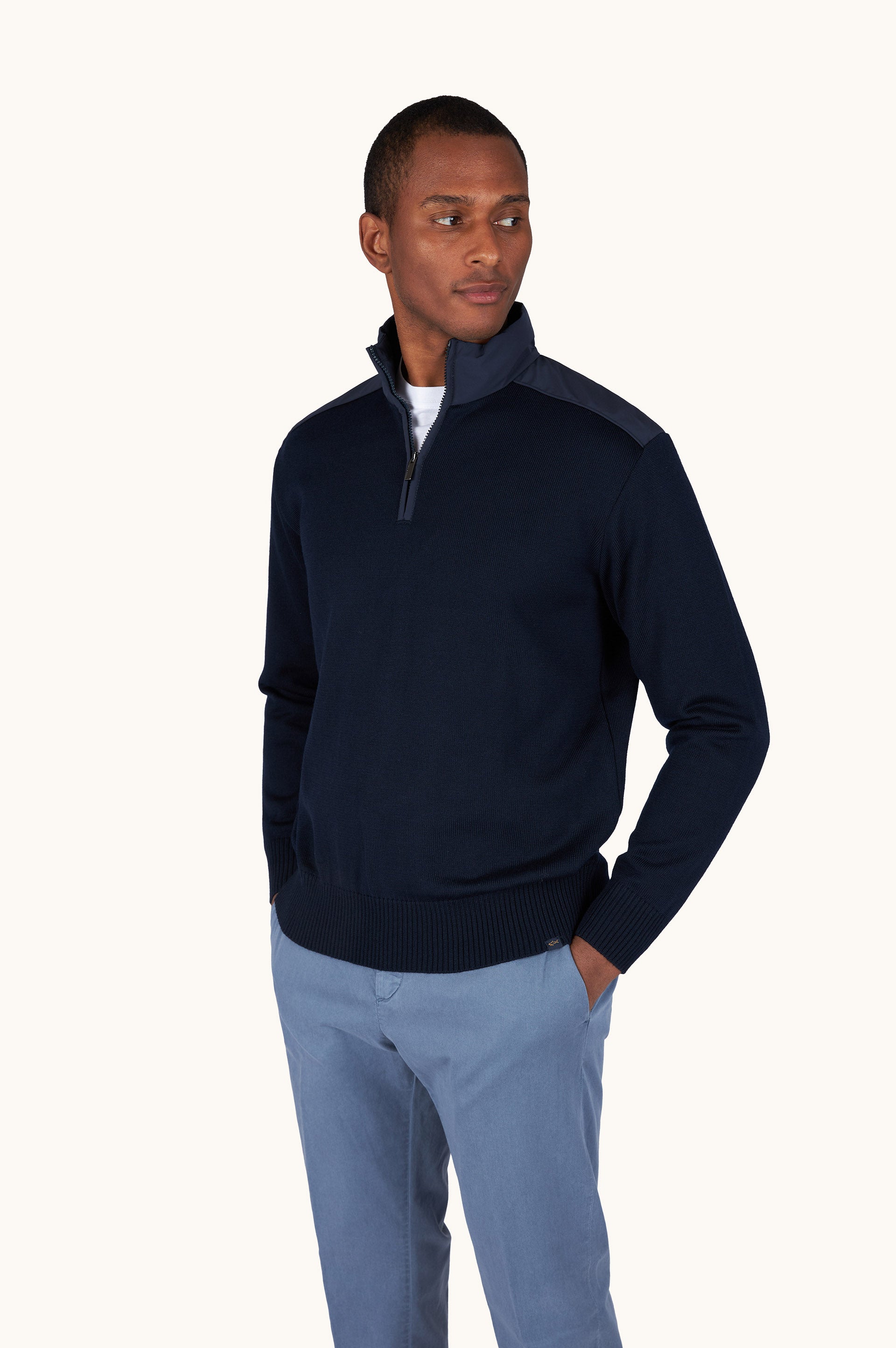 Paul & Shark Typhoon Wool Half Zip Sweater – view 4