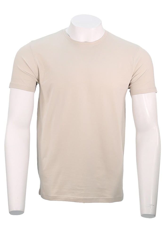 Patrick Assaraf Short Sleeve Cotton Crew, Frappe