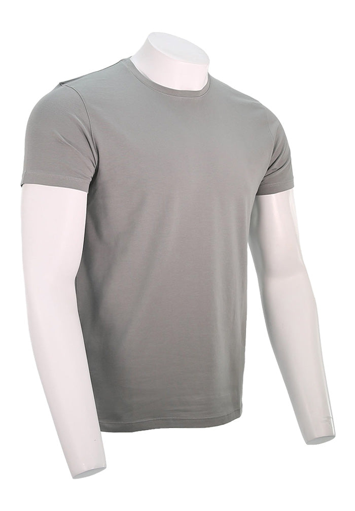 Patrick Assaraf Short Sleeve Cotton Crew, Pewter