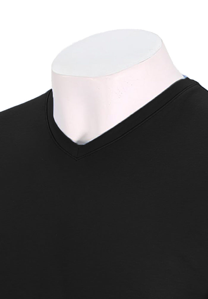 Patrick Assaraf Short Sleeve Cotton VNeck, Black