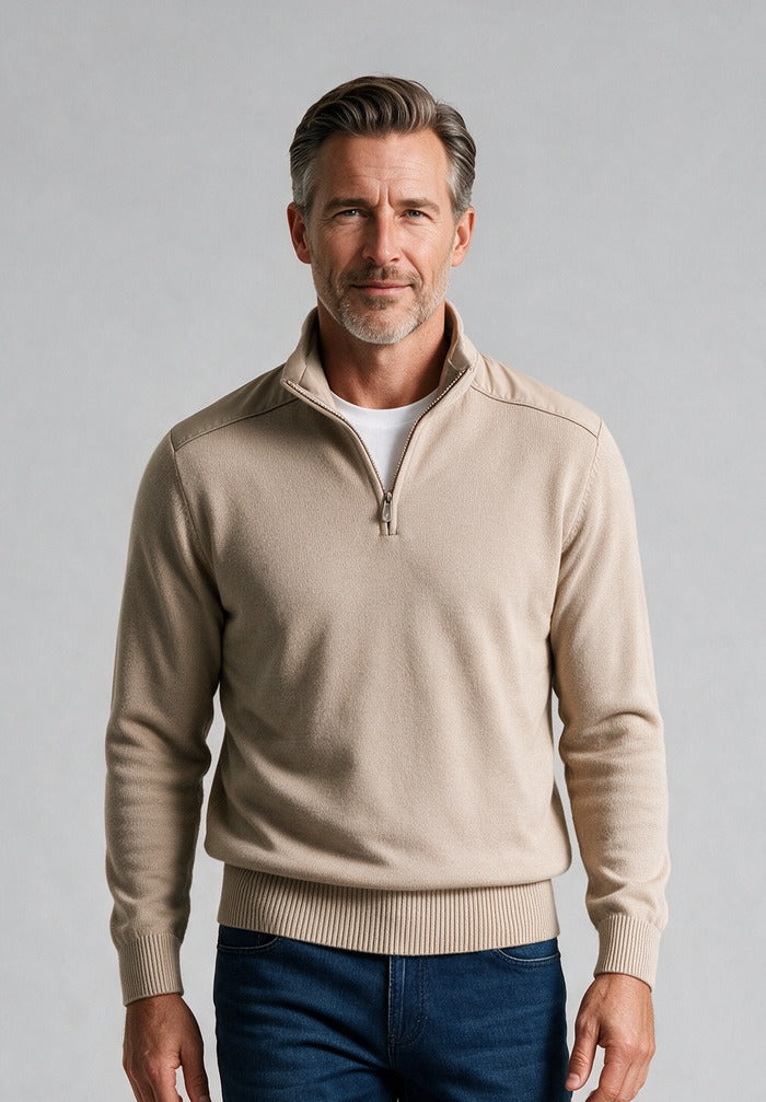 Paul & Shark Typhoon Wool Half Zip Sweater — model detail
