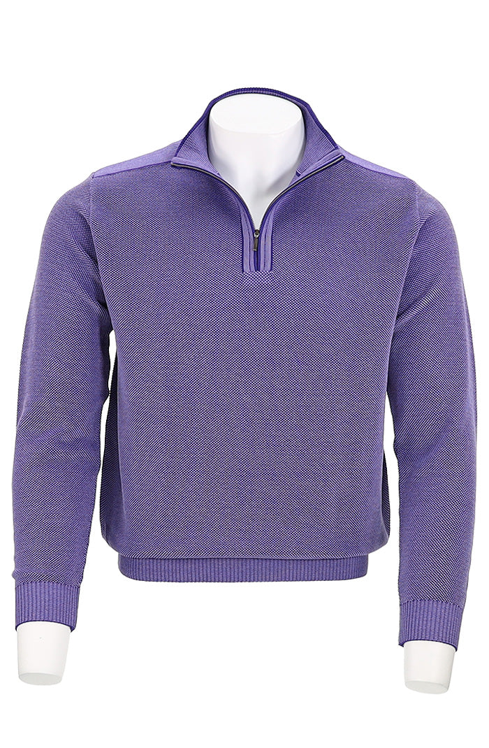 St. Croix Zip Mock Crystal Stitch, Dahlia/Mercury