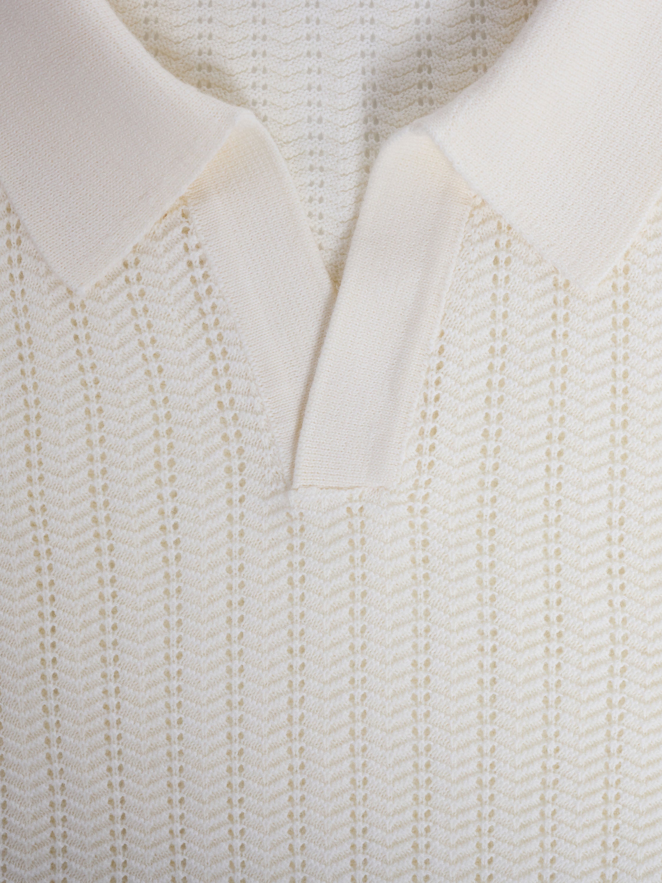 Bugatchi S/S Johnny Collar Sweater, Chalk