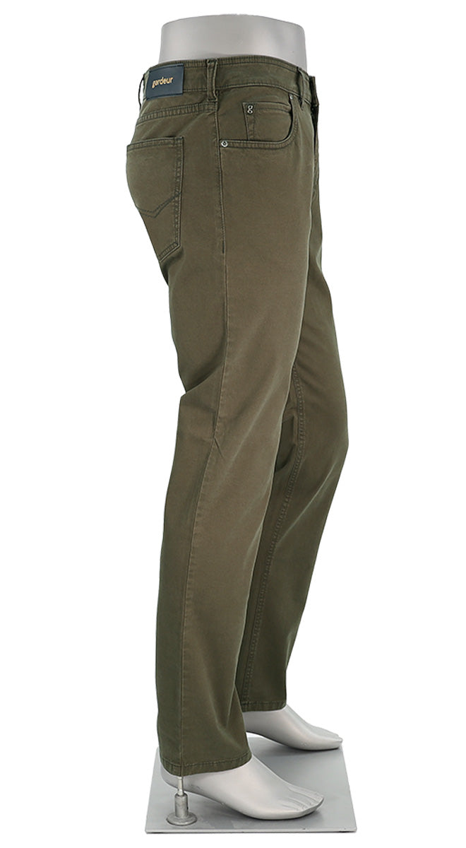 Gardeur Bill Men’s Solid Cotton Pants in Olive Green – Mondo Uomo 