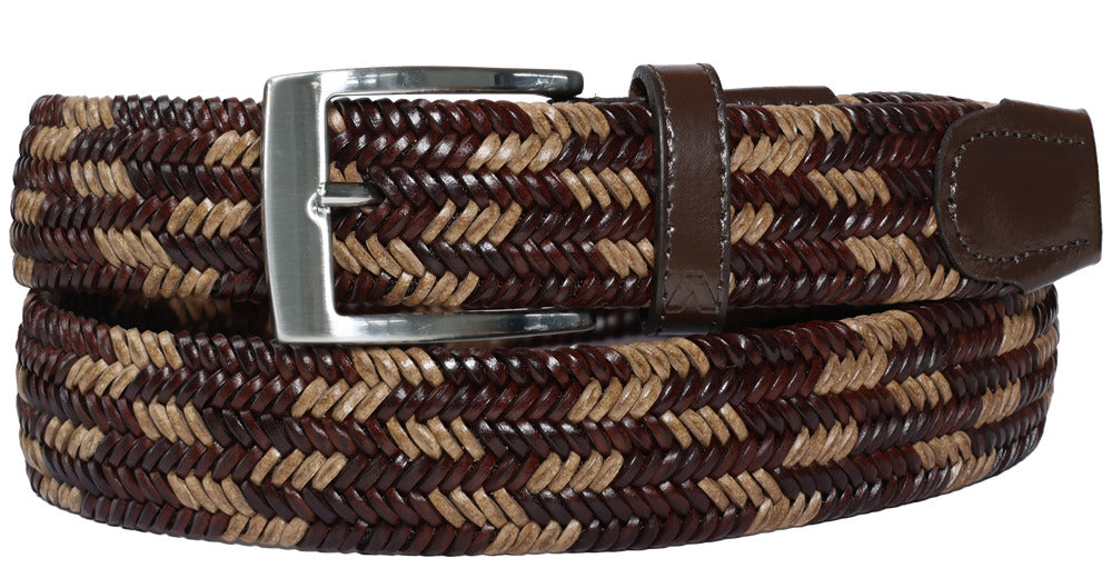 Alberto Basic Braided Belt, Brown | Mondo Uomo Naples FL