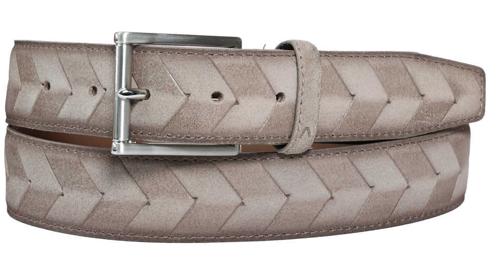 Alberto Hugo Leather Belt, Fawn | Mondo Uomo Naples FL