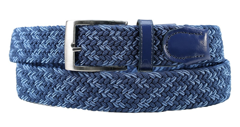 Alberto Felix Stretch Belt, Navy | Mondo Uomo Naples FL