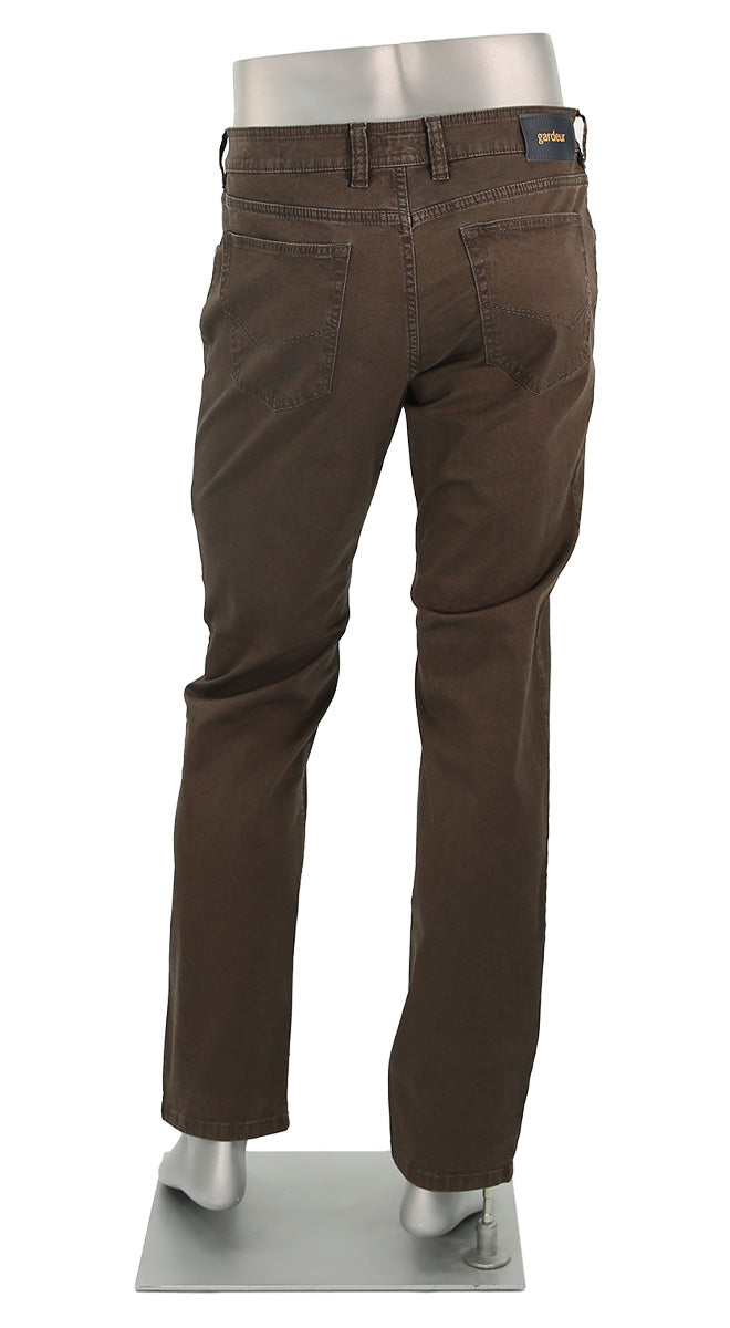 Gardeur Pants - Bill collection - Men's Pants in Color Tobacco - Full Back View