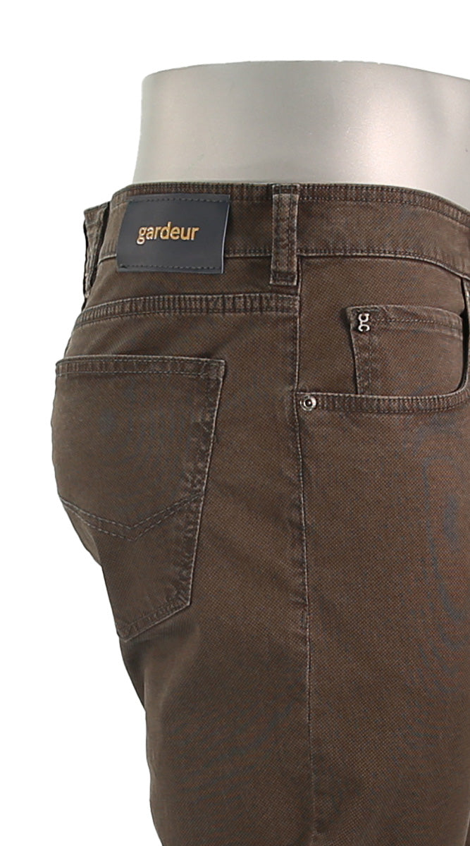 Gardeur Pants - Bill collection - Men's Pants in Color Tobacco - Back Pocket View