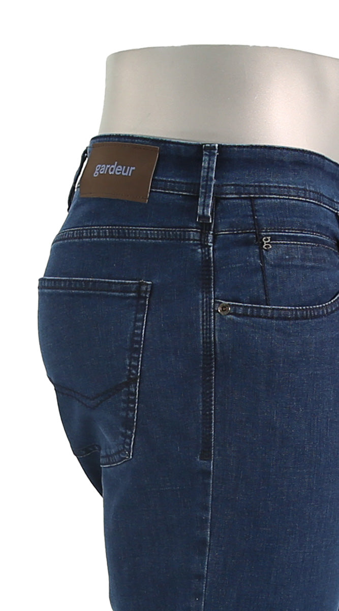 Gardeur Pants from the Bradley collection Men's Jeans In Dark Blue - Back Pocket View #Color_7267