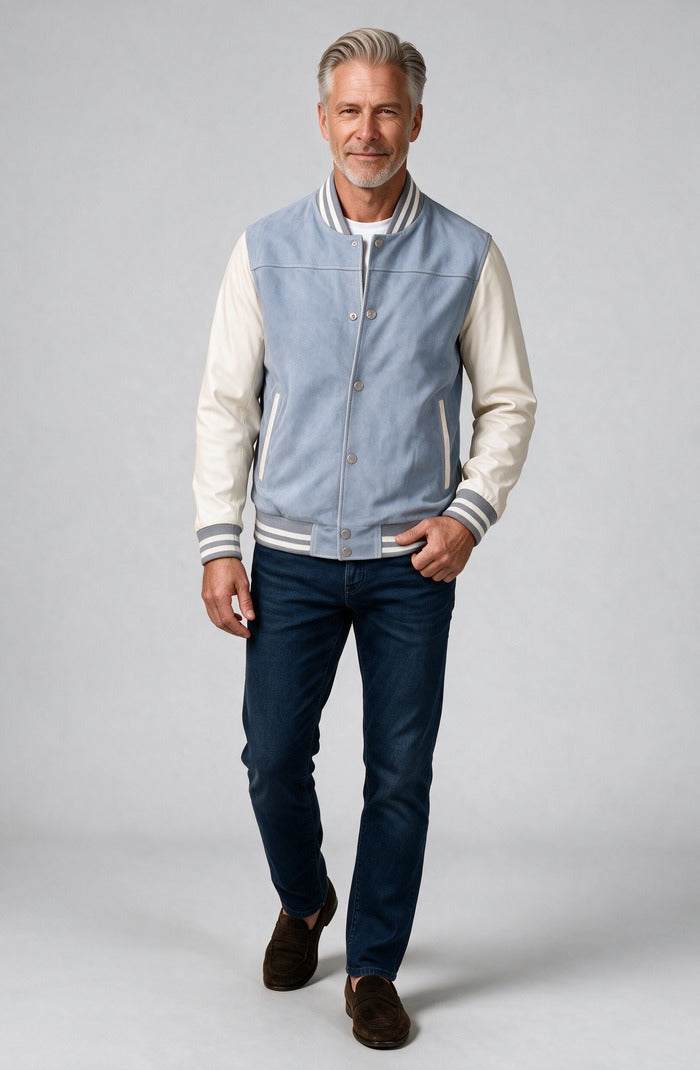 Blue suede with white leather sleeve, Blue – view 3