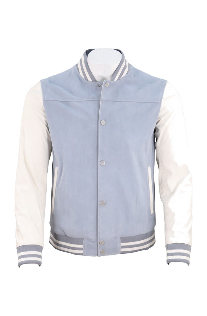 Blue suede with white leather sleeve, Blue | Mondo Uomo Naples FL