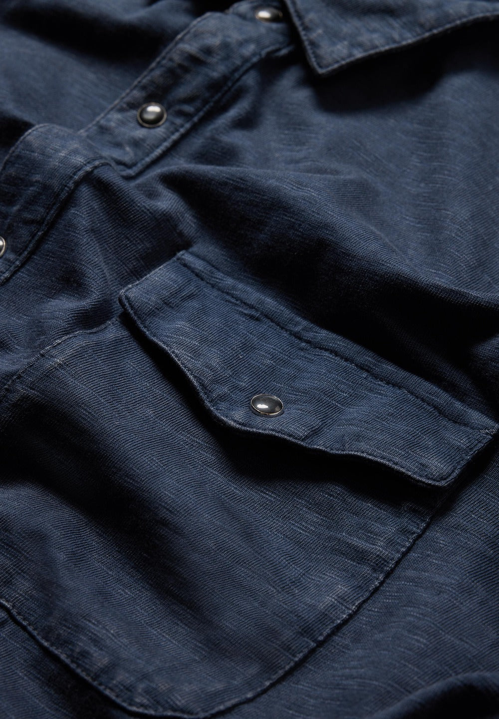 John Varvatos Arvon Knit Western Shirt, Navy – view 4