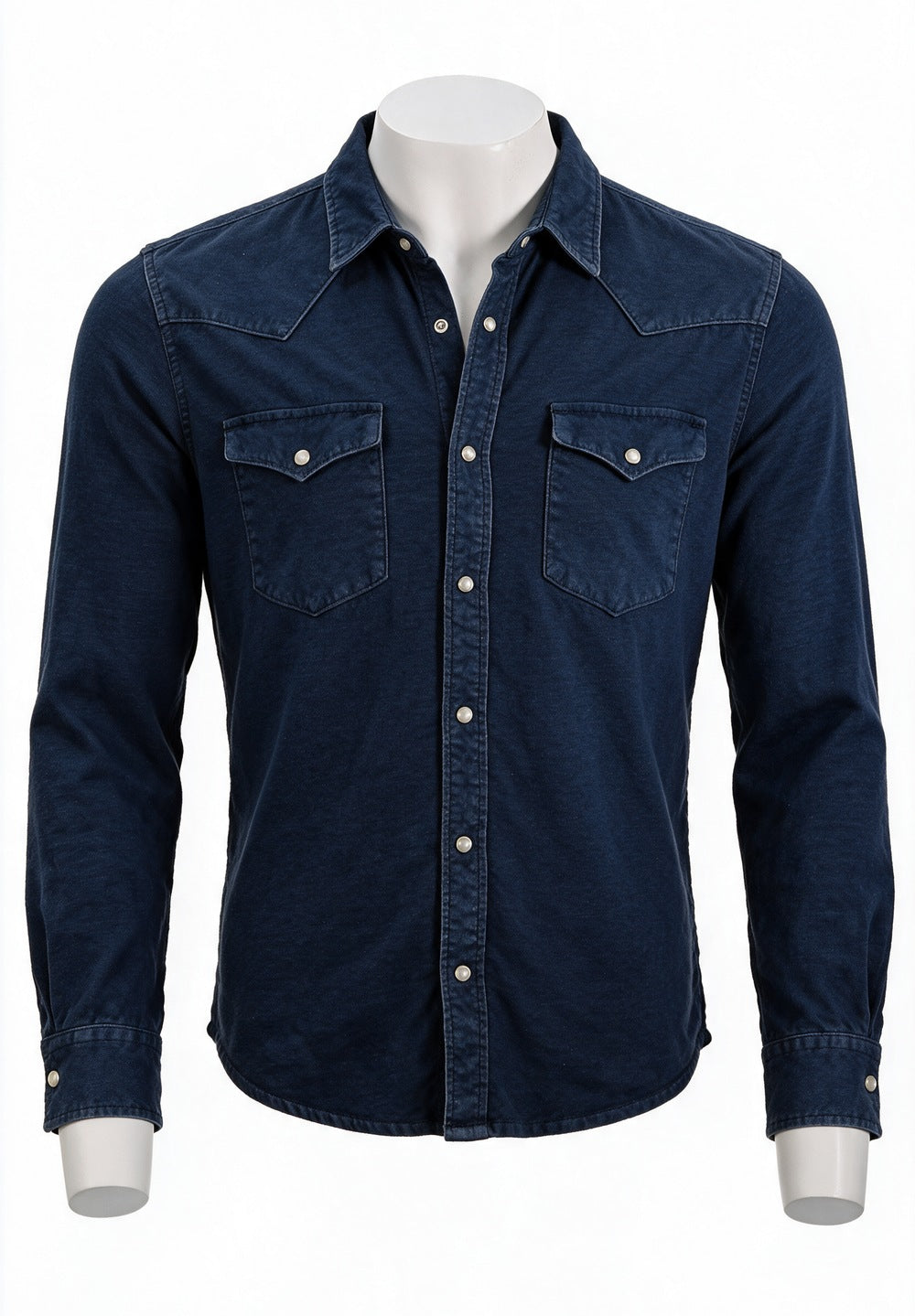 John Varvatos Arvon Knit Western Shirt, Navy | Mondo Uomo Naples FL