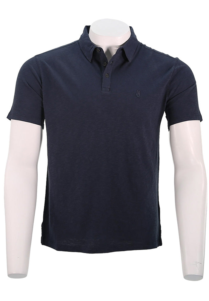 John Varvatos S/S Polo, Oiled Blue