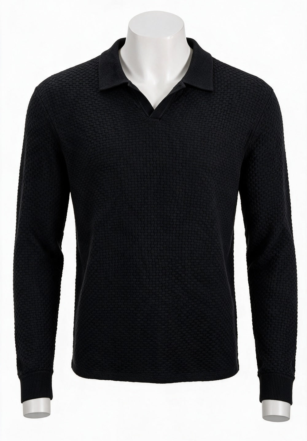 John Varvatos Zack Johnny Collar Polo, Black | Mondo Uomo Naples FL