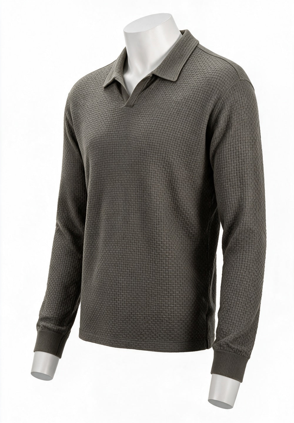John Varvatos Zack Johnny Collar Polo, Teakwood – side view
