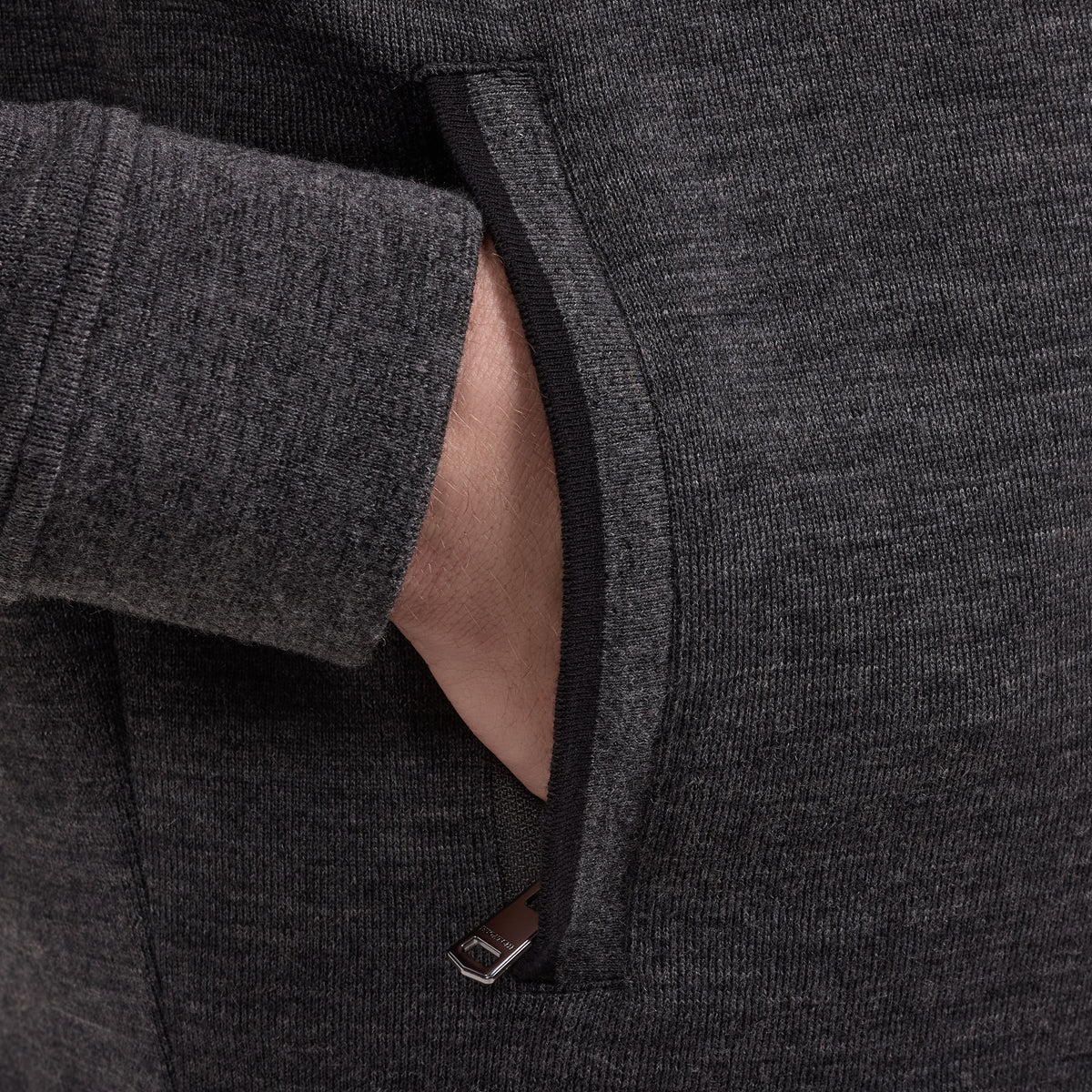 Bugatchi L/S Full-Zip Hoodie, Anthracite – view 5