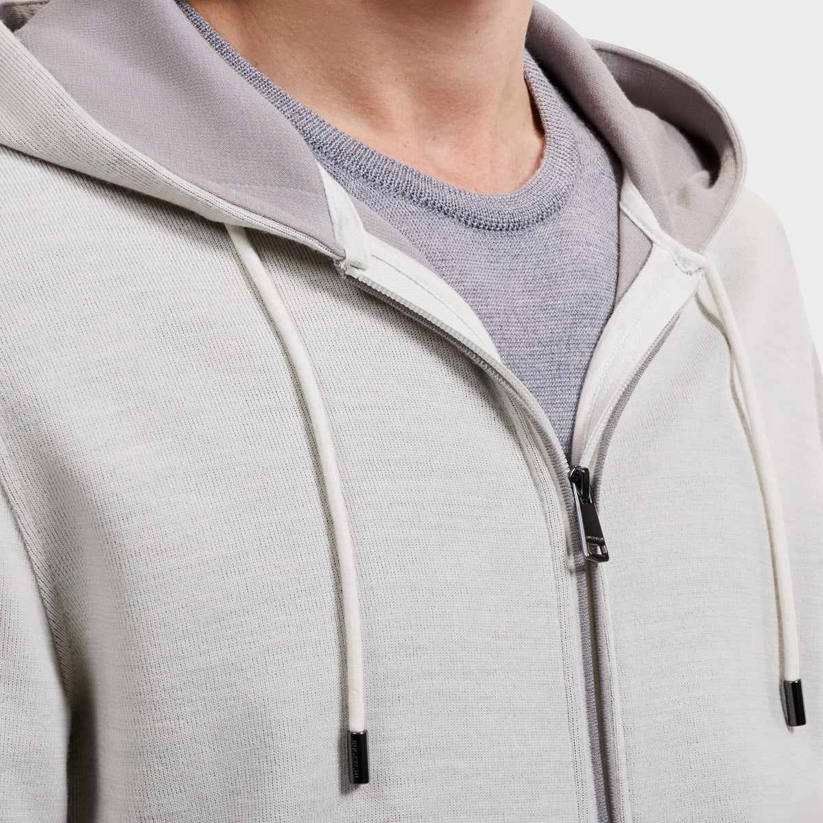 Bugatchi L/S Full-Zip Hoodie, Chalk – view 4