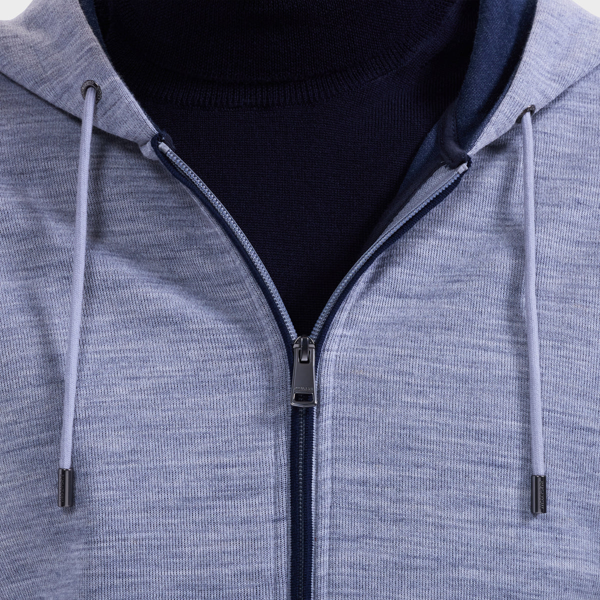 Bugatchi L/S Full-Zip Hoodie, Slate – view 4