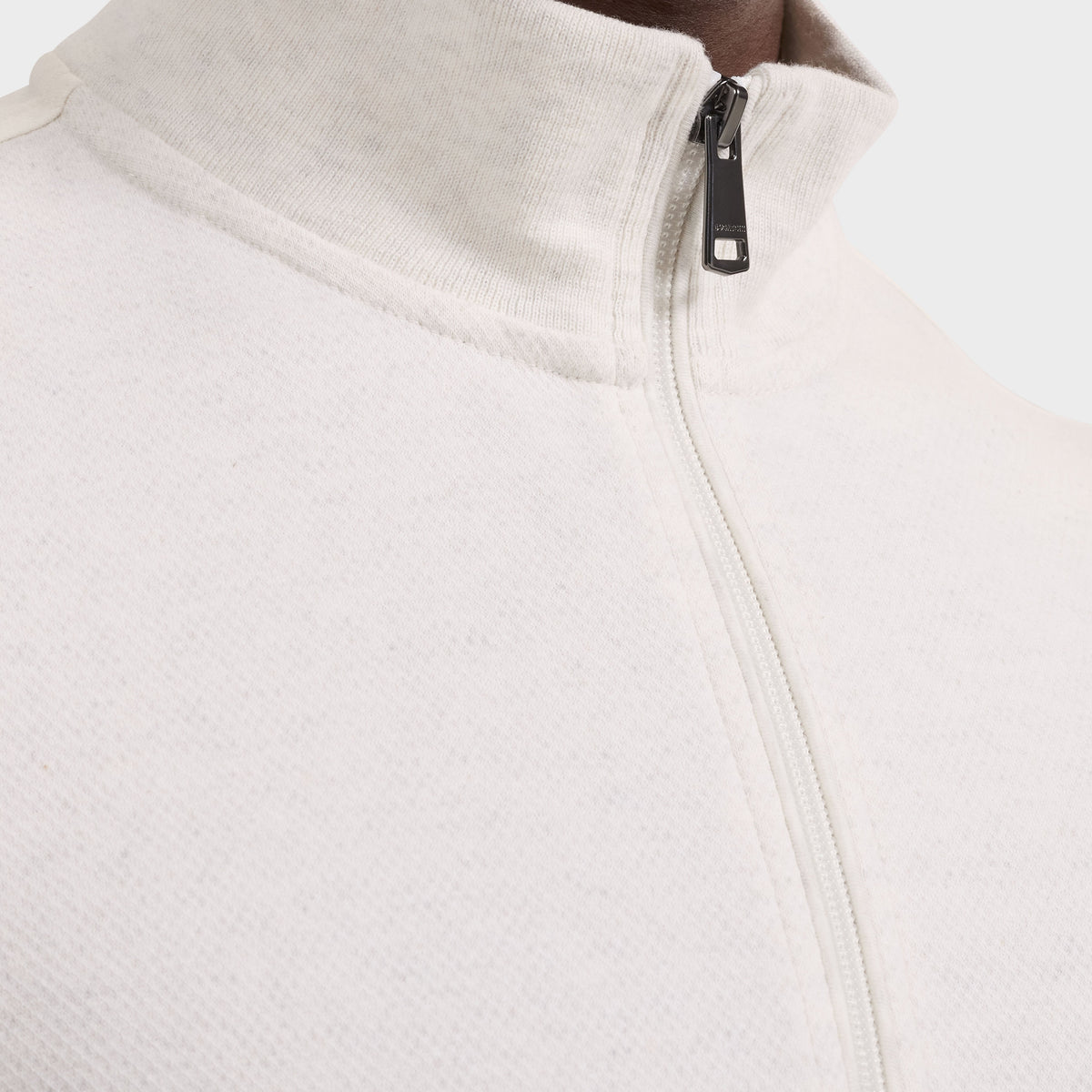 Bugatchi L/S Quarter-Zip Knit, Chalk – view 4