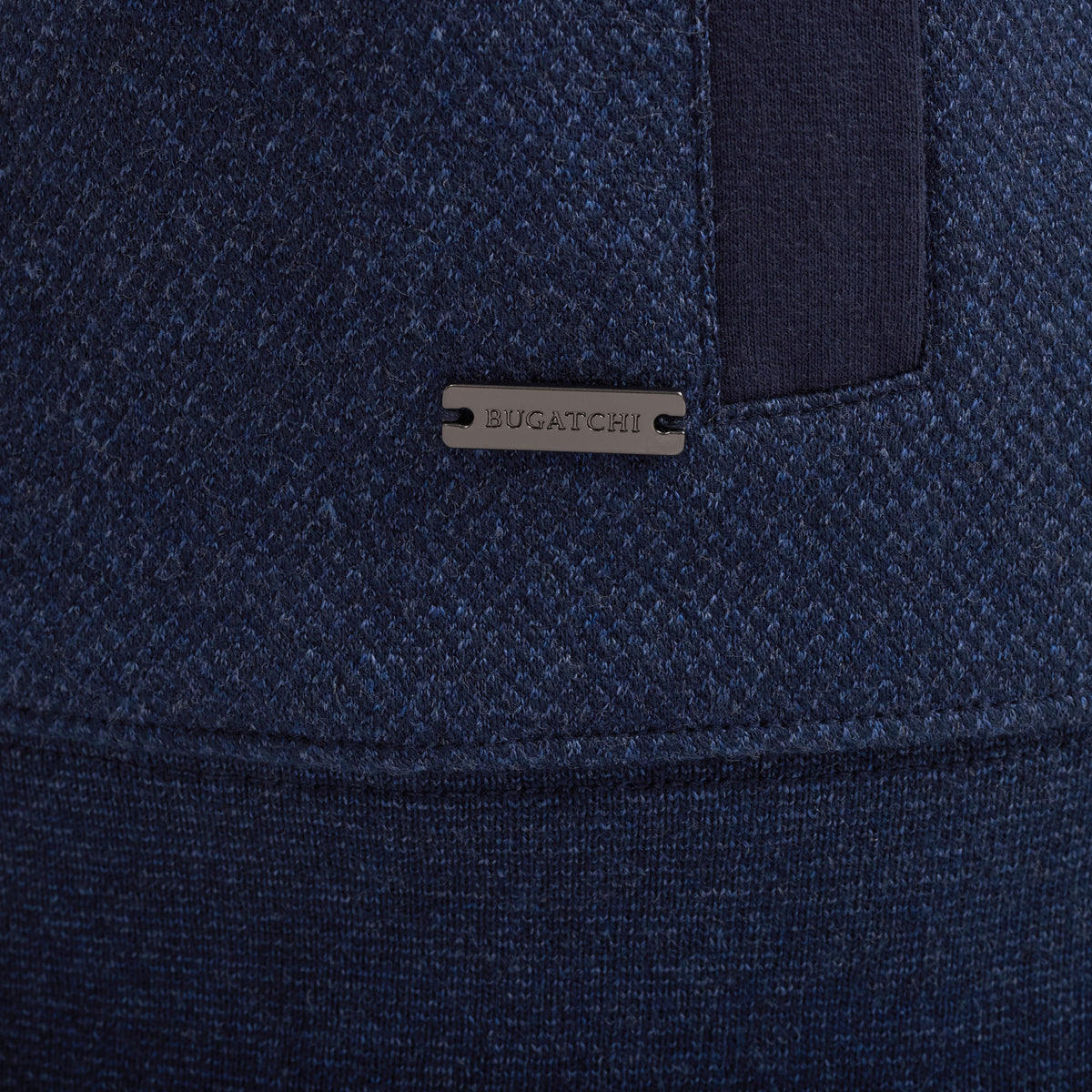 Bugatchi L/S Quarter-Zip Knit, Navy – view 5