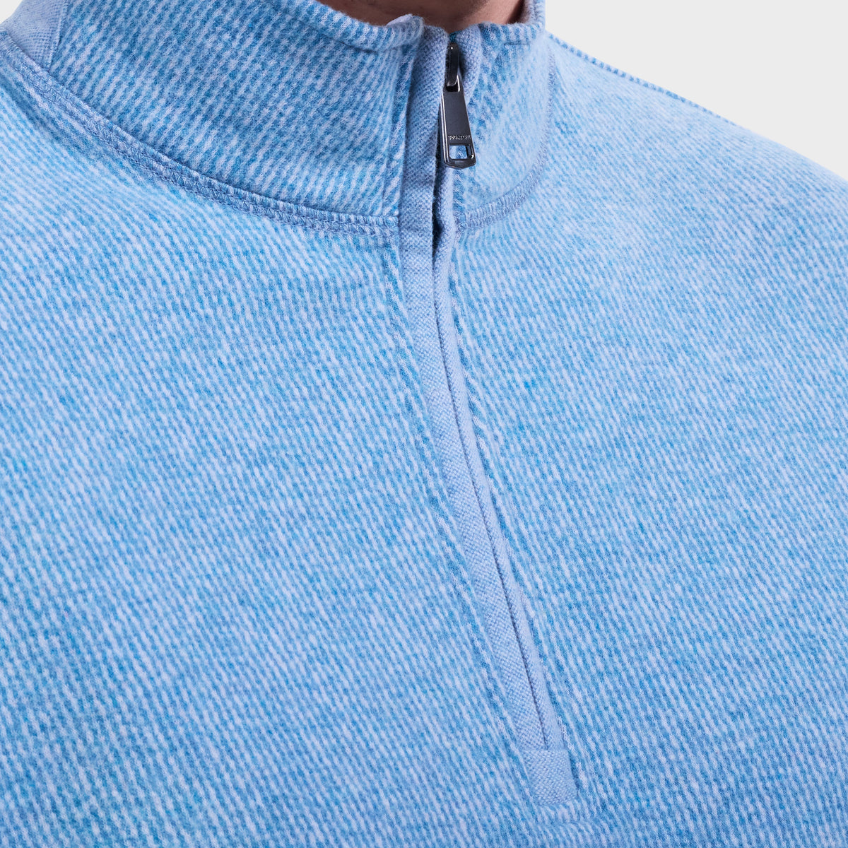 Bugatchi L/S Quarter-Zip Knit, Teal – view 4