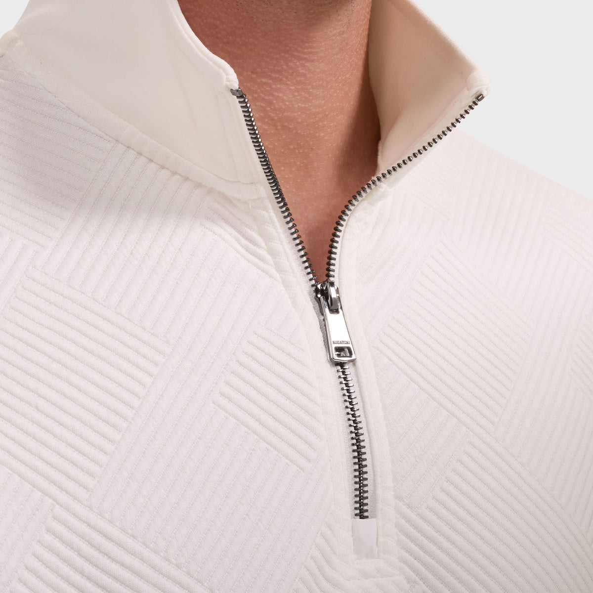 Bugatchi Soft Touch Quarter-Zip Knit, Chalk – view 4