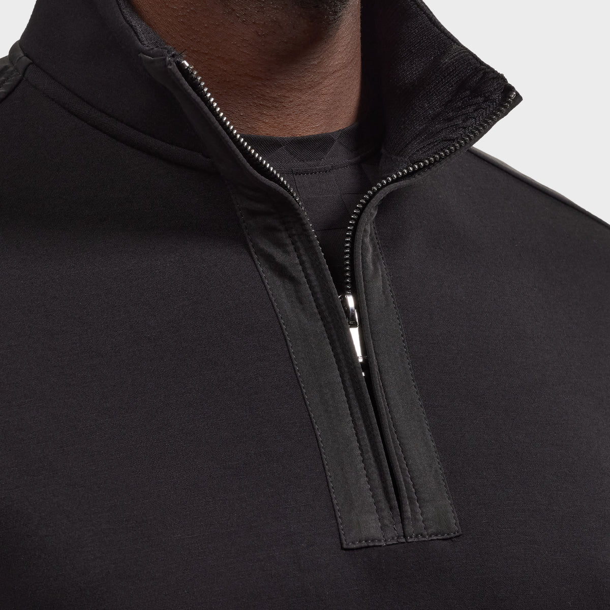 Bugatchi Soft Touch Quarter-Zip Knit, Black – view 4