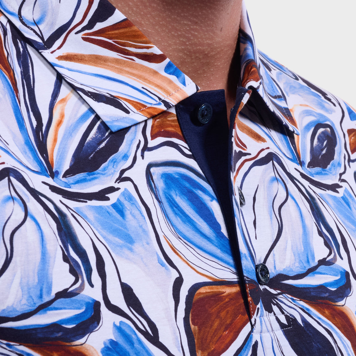 Bugatchi S/S Hendrix Polo, Classic Blue – view 4