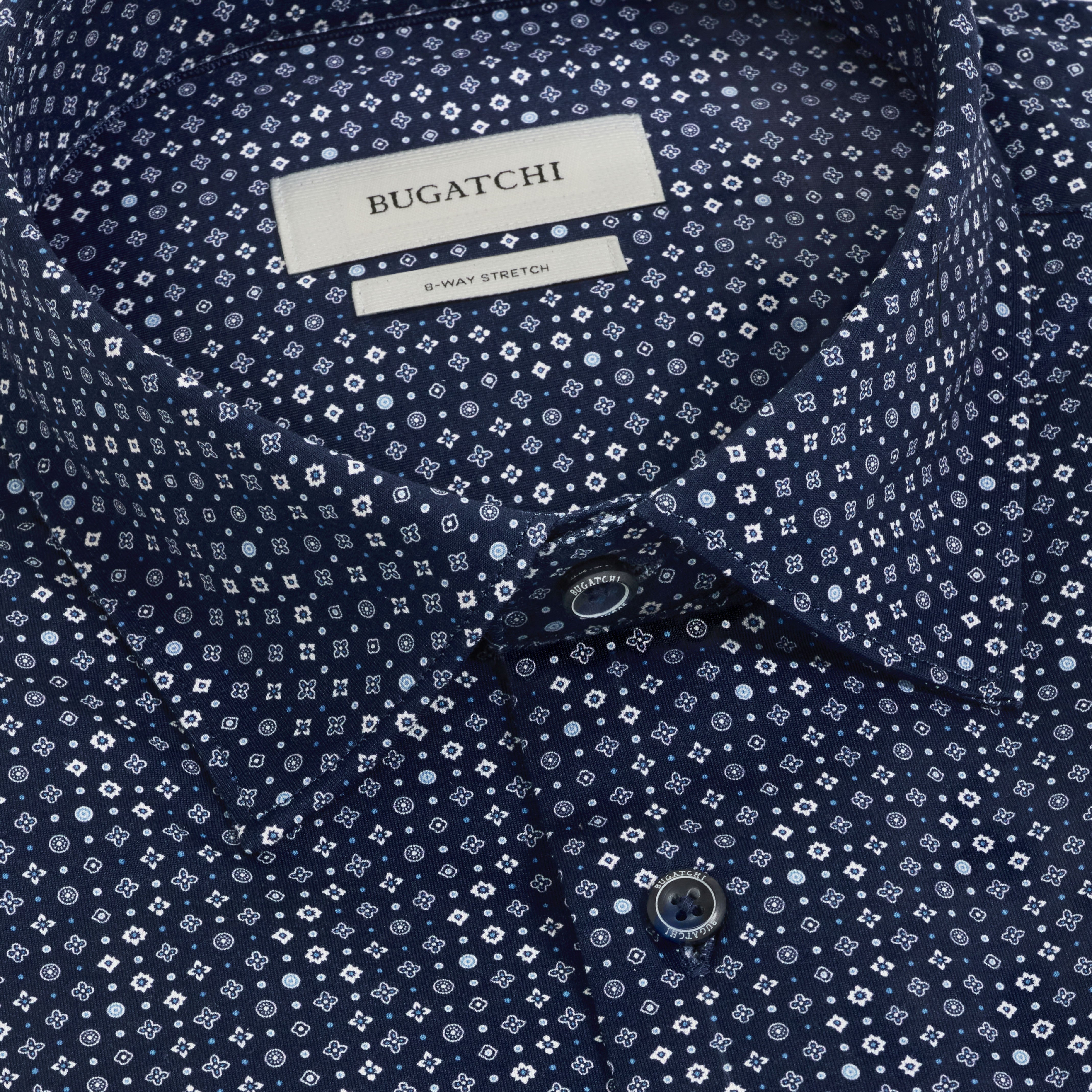 Bugatchi Ooohcotton S/S Miles Shirt, Navy – view 2