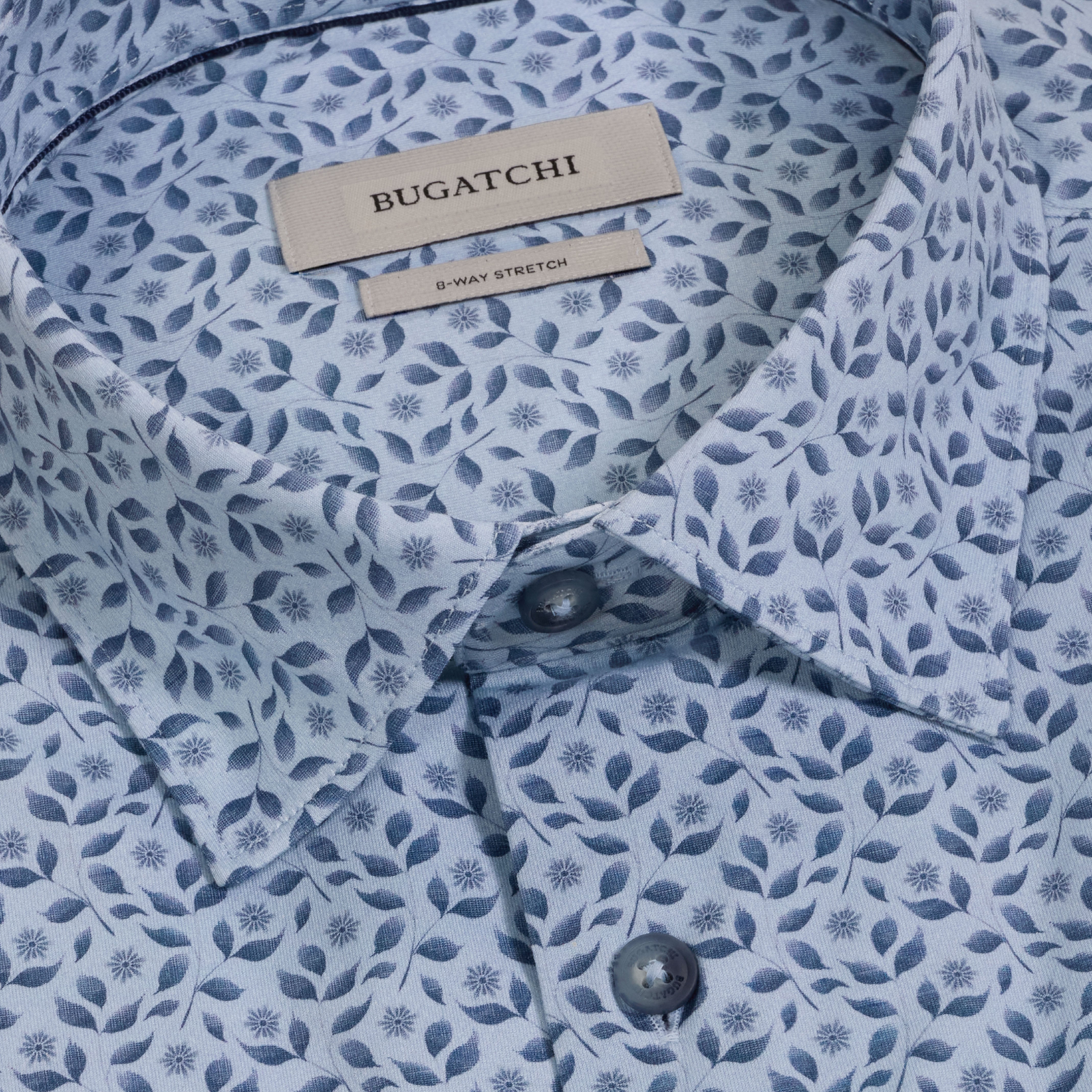 Bugatchi Ooohcotton S/S Miles Shirt, Hazy Blue – view 2
