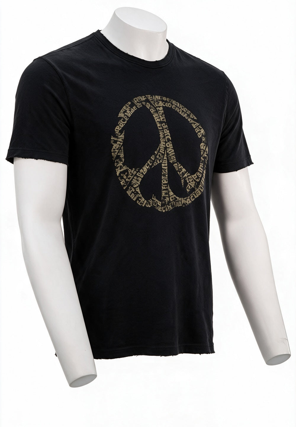 John Varvatos Peace Maker Raw Edge Tee, Black – side view