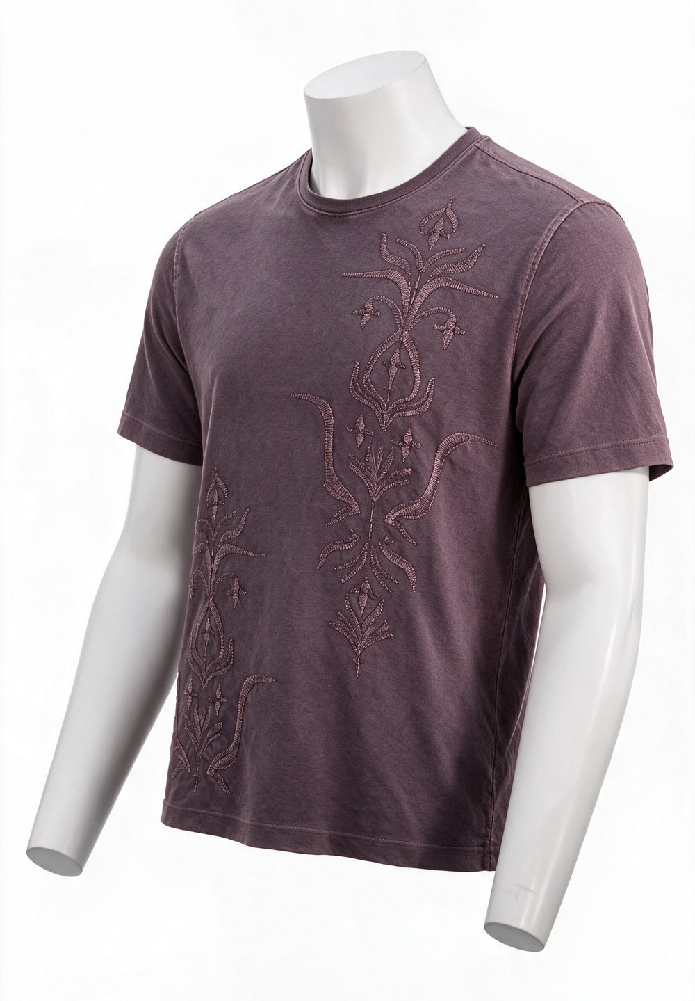 John Varvatos Gothic Embroidery Tee, Smoke Amethyst – side view