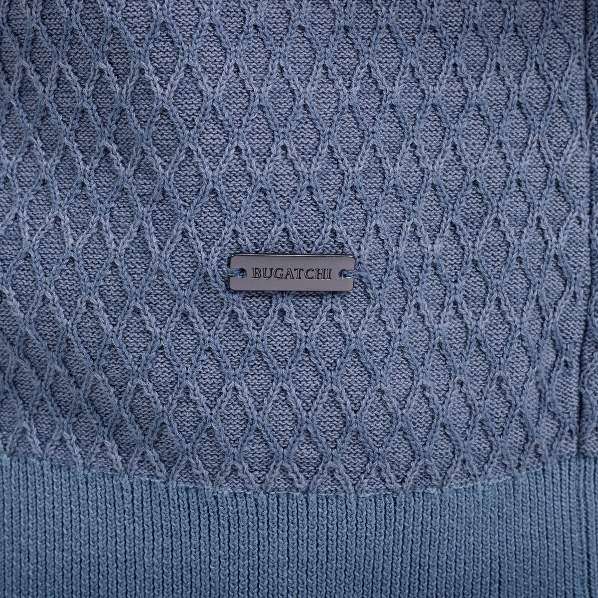 Bugatchi S/S Polo Sweater, Hazy Blue – view 4