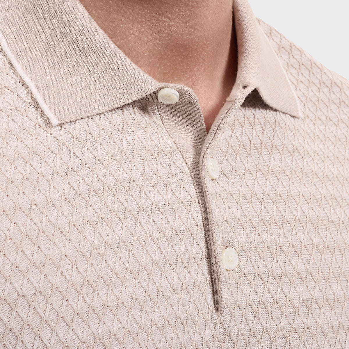 Bugatchi S/S Polo Sweater, Oatmeal – view 5