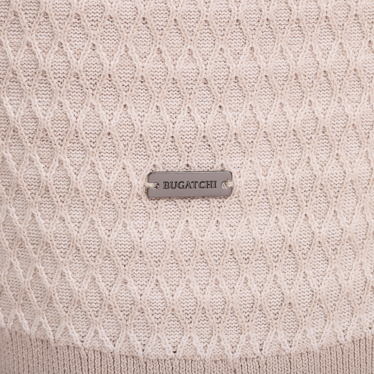 Bugatchi S/S Polo Sweater, Oatmeal – view 4