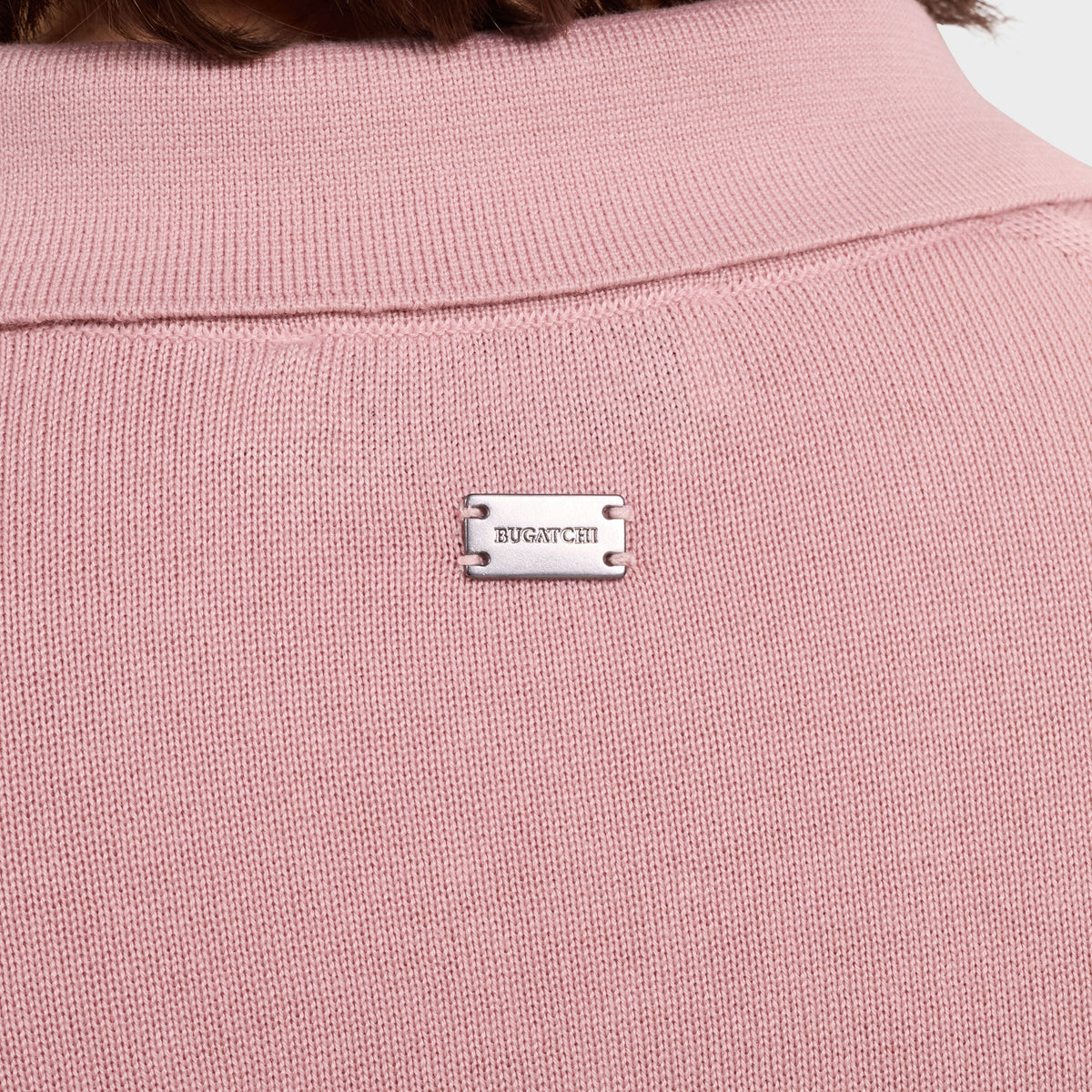 Bugatchi S/S Button front Knit Shirt, Dusty Pink – view 5