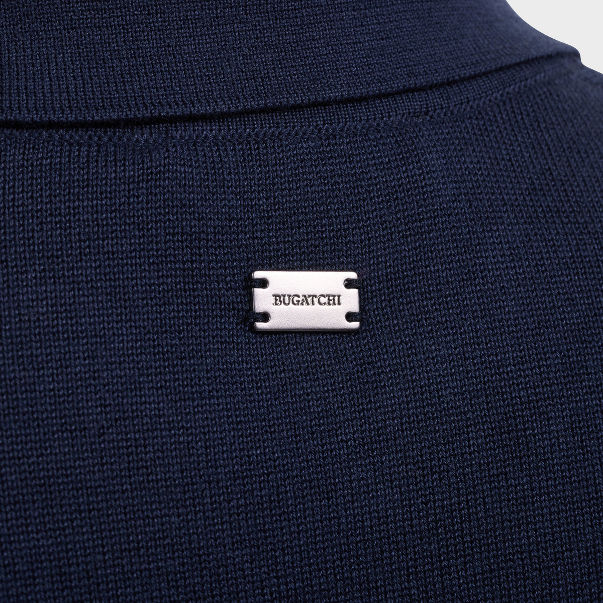Bugatchi S/S Button front Knit Shirt, Navy – view 4