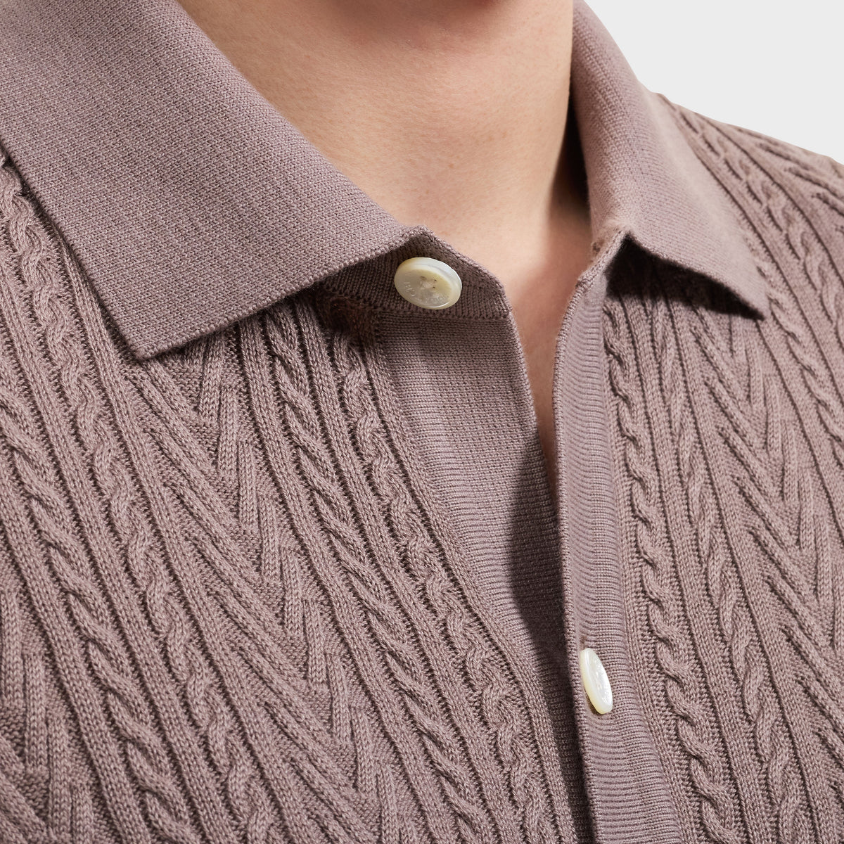 Bugatchi S/S Button front Knit Shirt, Walnut – view 5