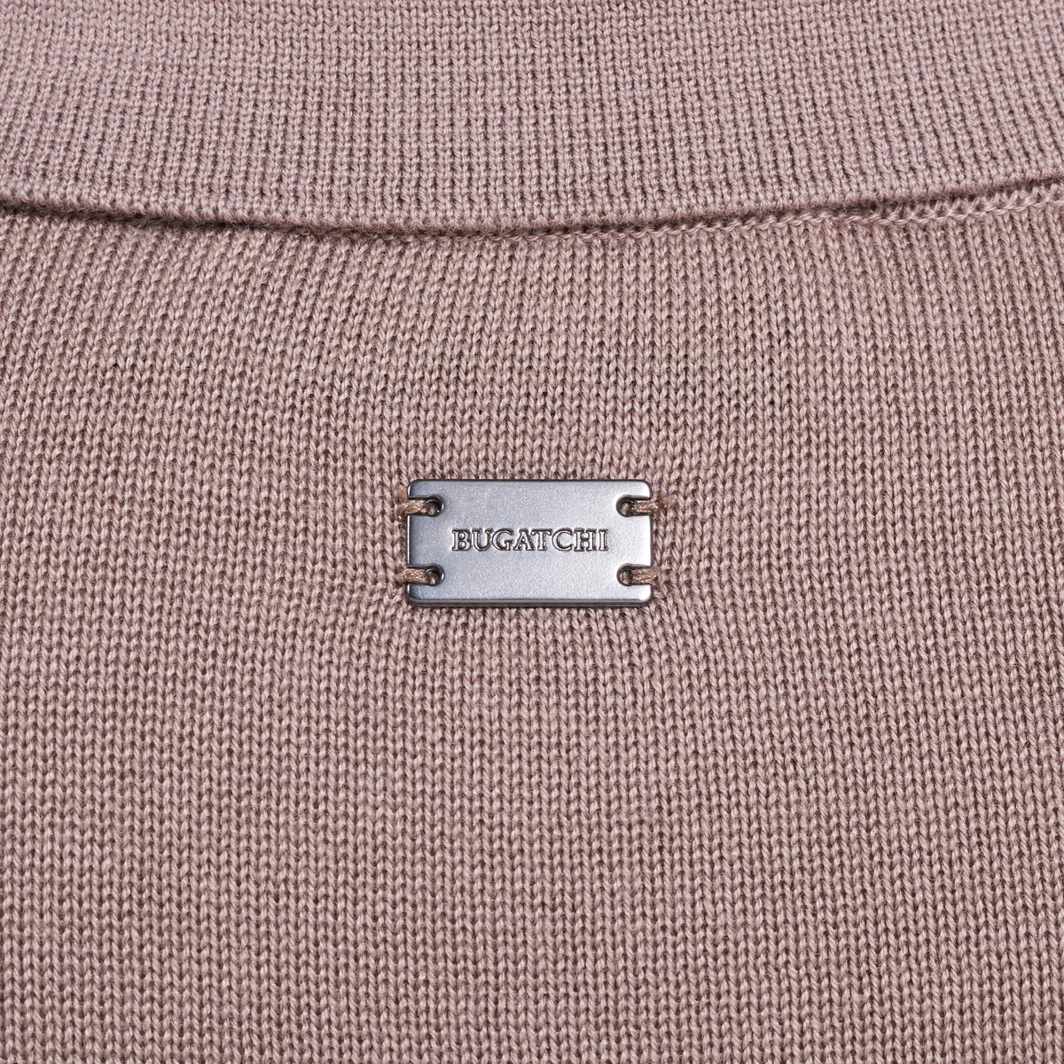 Bugatchi S/S Button front Knit Shirt, Walnut – view 4