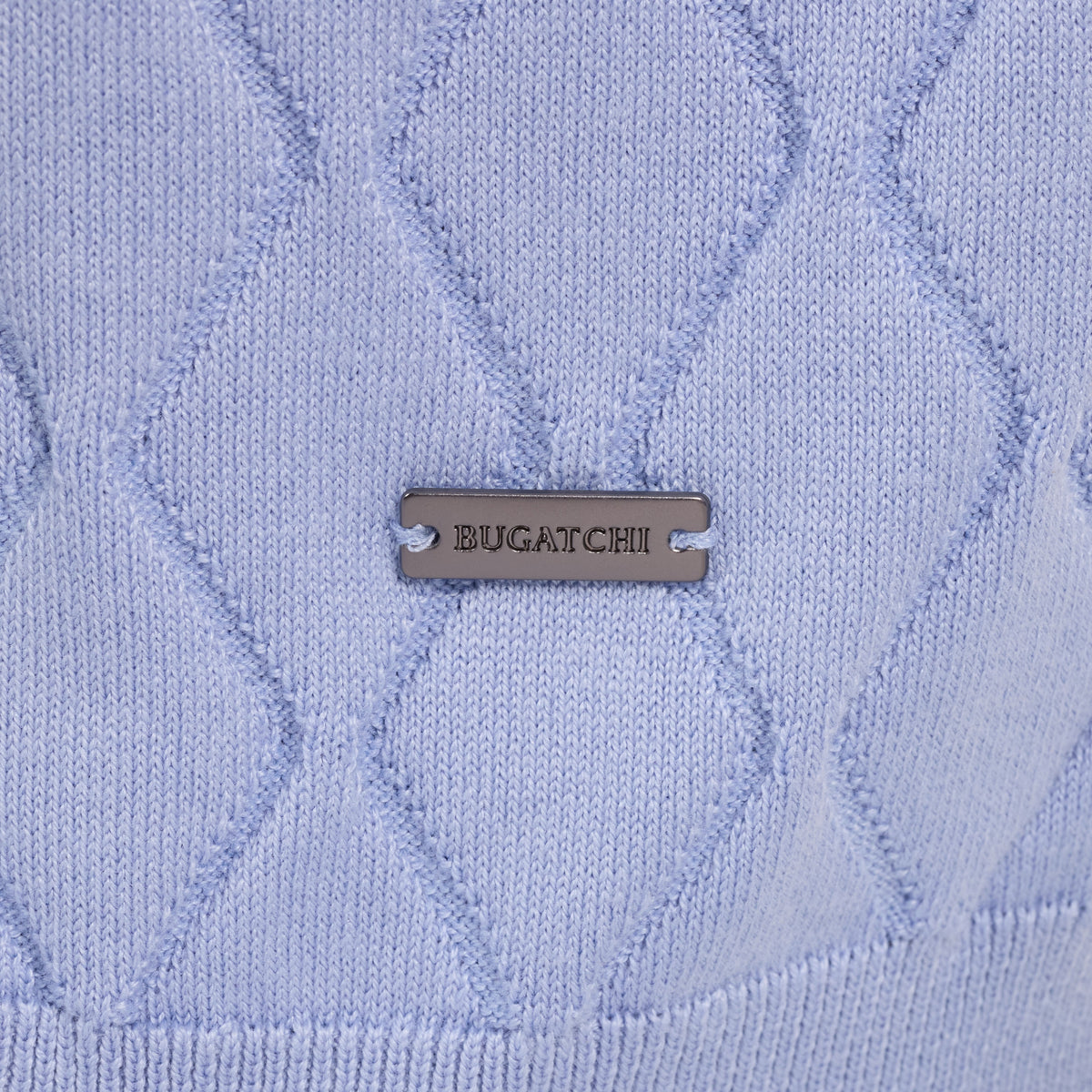 Bugatchi S/S Argyle Polo Sweater, Air Blue – view 5