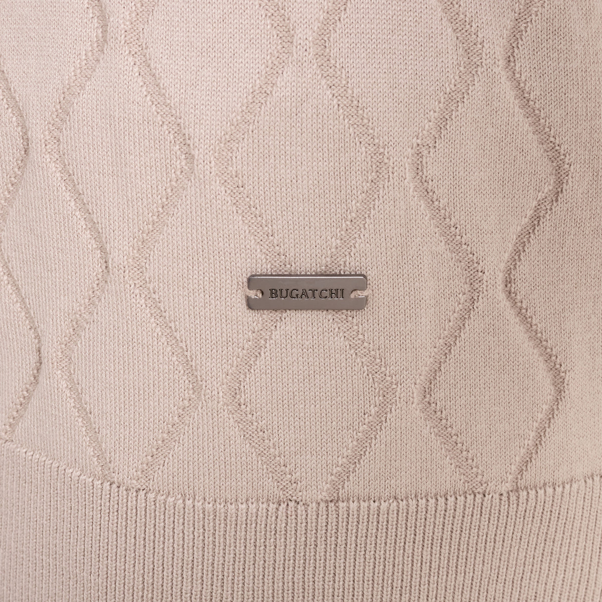 Bugatchi S/S Argyle Polo Sweater, Oatmeal – view 5